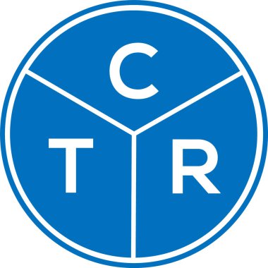 CTR mektup logosu tasarımı. CTR başharflerin baş harfleri logo konsepti. CTR harf tasarımı beyaz arkaplan.