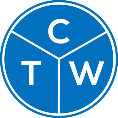CTW harf logosu tasarımı. CTW monogram harflerin baş harfleri logo kavramı. Beyaz arkaplanda CTW harf tasarımı.