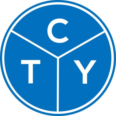 CTY harf logosu tasarımı. CTY başharflerinin baş harfleri logo konsepti. Beyaz arkaplanda CTY harf tasarımı.
