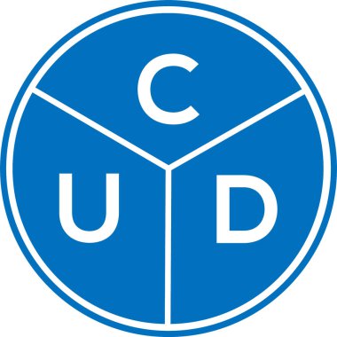 CUD harf logosu tasarımı. CUD monogram harflerin baş harfleri logo kavramı. Beyaz arkaplanda CUD harf tasarımı.