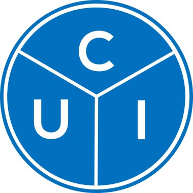 CUI harf logosu tasarımı. CUI monogram harflerin baş harfleri logo kavramı. Beyaz arkaplanda CUI harf tasarımı.