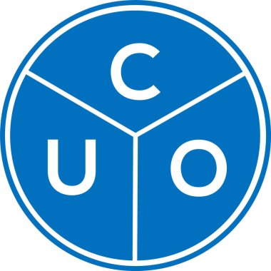 CUO harf logosu tasarımı. CUO monogram harflerin baş harfleri logo kavramı. Beyaz arkaplanda CUO harf tasarımı.