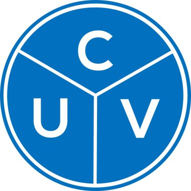 CUV harf logosu tasarımı. CUV monogram harflerin baş harfleri logo kavramı. Beyaz arkaplanda CUV harf tasarımı.