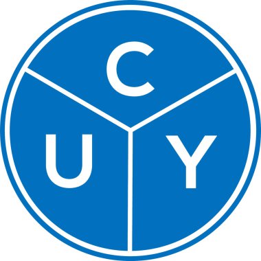 CUY harf logosu tasarımı. CUY monogram harflerin baş harfleri logo kavramı. Beyaz arkaplanda CUY harf tasarımı.
