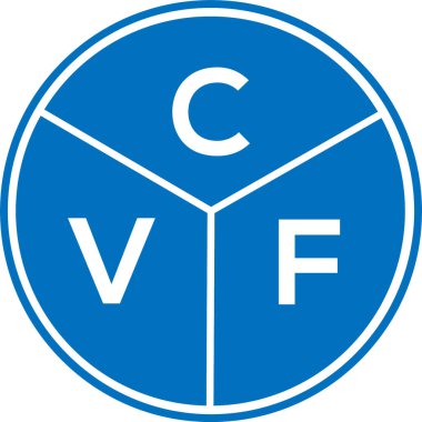 CVF harf logosu tasarımı. CVF monogram harflerin baş harfleri logo kavramı. Beyaz arkaplanda CVF harf tasarımı.