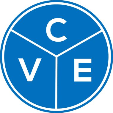 CVE harf logosu tasarımı. CVE monogram harflerin baş harfleri logo kavramı. Beyaz arkaplanda CVE harf tasarımı.