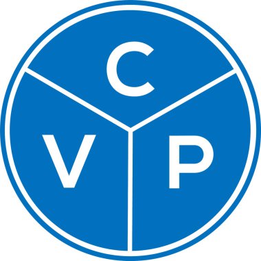 CVP harf logosu tasarımı. CVP harflerin baş harfleri logo konsepti. Beyaz arkaplanda CVP harf tasarımı.