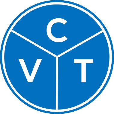 CVT harf logosu tasarımı. CVT monogram harflerin baş harfleri logo kavramı. Beyaz arkaplanda CVT harf tasarımı.