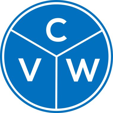 CVW harf logosu tasarımı. CVW başharflerin baş harfleri logo konsepti. Beyaz arkaplanda CVW harf tasarımı.