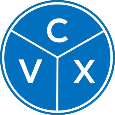 CVX harfli logo tasarımı. CVX monogram harflerin baş harfleri logo kavramı. Beyaz arkaplanda CVX harf tasarımı.
