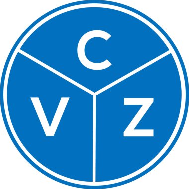 CVZ harf logosu tasarımı. CVZ monogram harflerin baş harfleri logo kavramı. Beyaz arkaplanda CVZ harf tasarımı.