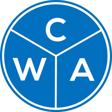 CWA mektup logosu tasarımı. CWA monogram harflerin baş harfleri logo kavramı. Beyaz arkaplanda CWA harf tasarımı.