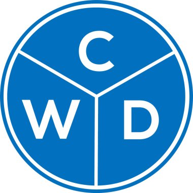 CWD harf logosu tasarımı. CWD monogram harflerin baş harfleri logo kavramı. Beyaz arkaplanda CWD harf tasarımı.