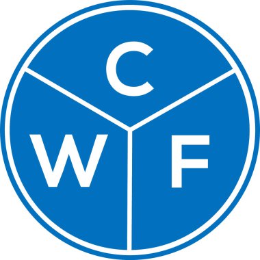CWF harf logosu tasarımı. CWF monogram harflerin baş harfleri logo kavramı. Beyaz arkaplanda CWF harf tasarımı.