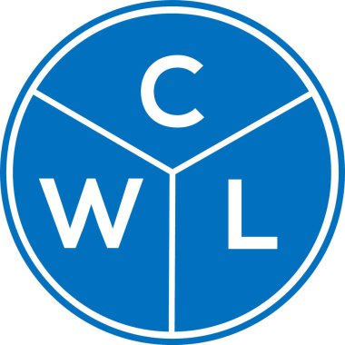 CWL harf logosu tasarımı. CWL monogram harflerin baş harfleri logo kavramı. Beyaz arkaplanda CWL harf tasarımı.