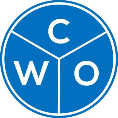CWO harf logosu tasarımı. CWO monogram harflerin baş harfleri logo kavramı. Beyaz arkaplanda CWO harf tasarımı.