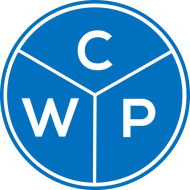 CWP harf logosu tasarımı. CWP baş harflerinin baş harfleri logo konsepti. Beyaz arkaplanda CWP harf tasarımı.