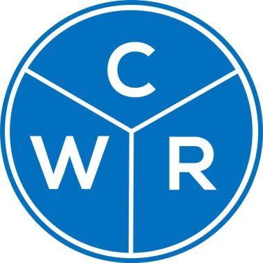 CWR harf logosu tasarımı. CWR monogram harflerin baş harfleri logo kavramı. Beyaz arkaplanda CWR harf tasarımı.
