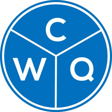 CWQ harfi logo tasarımı. CWQ monogram harflerin baş harfleri logo kavramı. Beyaz arkaplanda CWQ harf tasarımı.