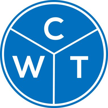CWT harf logosu tasarımı. CWT monogram harflerin baş harfleri logo kavramı. Beyaz arkaplanda CWT harf tasarımı.