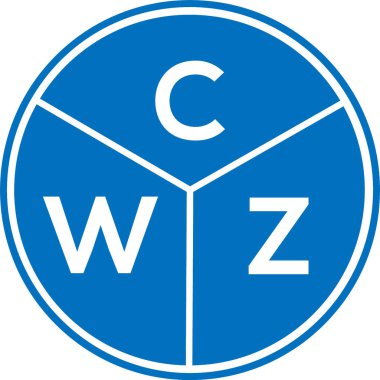 CWZ harf logosu tasarımı. CWZ monogram harflerin baş harfleri logo kavramı. Beyaz arkaplanda CWZ harf tasarımı.