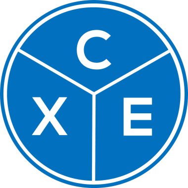 CXE harf logosu tasarımı. CXE başharflerin baş harfleri logo konsepti. Beyaz arkaplanda CXE harf tasarımı.