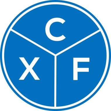 CXF harf logosu tasarımı. CXF monogram harflerin baş harfleri logo kavramı. Beyaz arkaplanda CXF harf tasarımı.