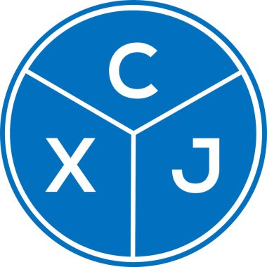 CXJ harf logosu tasarımı. CXJ monogram harflerin baş harfleri logo kavramı. Beyaz arkaplanda CXJ harf tasarımı.