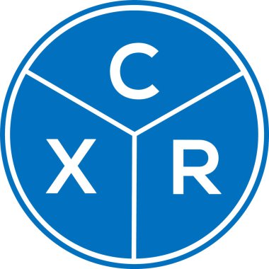 CXR harf logosu tasarımı. CXR monogram harflerin baş harfleri logo kavramı. Beyaz arkaplanda CXR harf tasarımı.