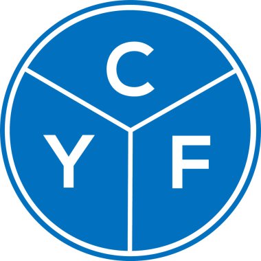 CYF harf logosu tasarımı. CYF monogram harflerin baş harfleri logo kavramı. Beyaz arkaplanda CYF harf tasarımı.