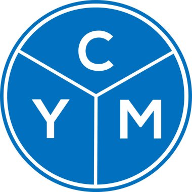 CYM harf logosu tasarımı. CYM monogram harflerin baş harfleri logo kavramı. Beyaz arkaplanda CYM harf tasarımı.