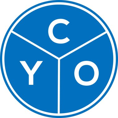 CYO harf logosu tasarımı. CYO monogram harflerin baş harfleri logo kavramı. Beyaz arkaplanda CYO harf tasarımı.