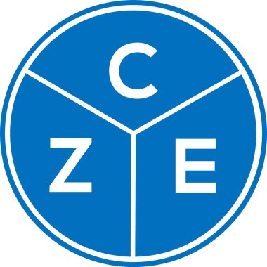 CZE harf logosu tasarımı. CZE monogram harflerin baş harfleri logo kavramı. Beyaz arkaplanda CZE harf tasarımı.