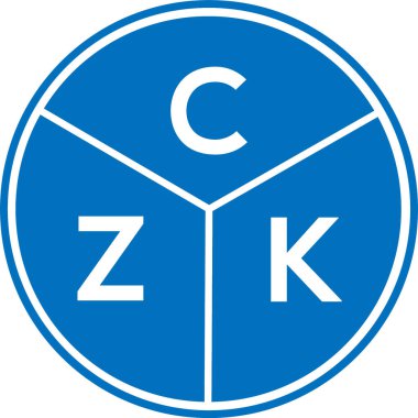 CZK harf logosu tasarımı. CZK monogram harflerin baş harfleri logo kavramı. Beyaz arkaplanda CZK harf tasarımı.