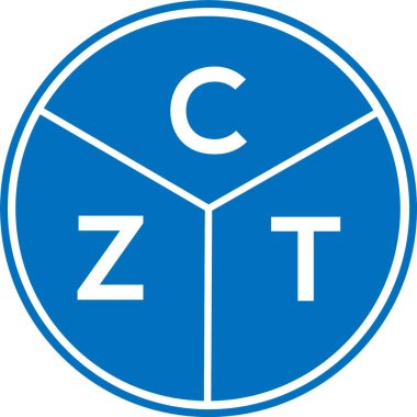 CZT harf logosu tasarımı. CZT monogram harflerin baş harfleri logo kavramı. Beyaz arkaplanda CZT harf tasarımı.