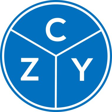 CZY harf logosu tasarımı. CZY monogram harflerin baş harfleri logo kavramı. Beyaz arkaplanda CZY harf tasarımı.
