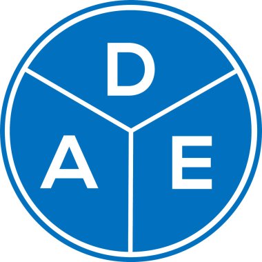 DAE mektup logosu tasarımı. DAE başharflerinin baş harfleri logo konsepti. Beyaz arkaplanda DAE harf tasarımı.