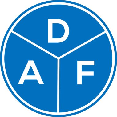 DAF mektup logosu tasarımı. DAF monogram harflerin baş harfleri logo kavramı. Beyaz arkaplanda DAF harf tasarımı.