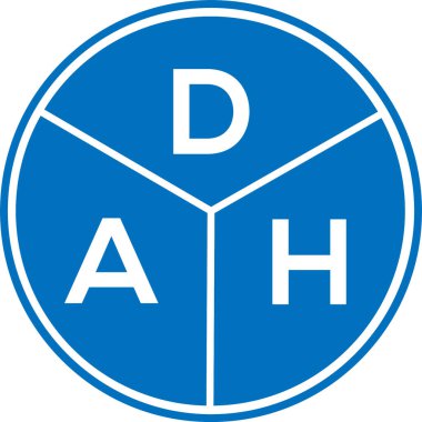 DAH harf logosu tasarımı. DAH başharflerinin baş harfleri logo konsepti. Beyaz arkaplanda DAH harf tasarımı.