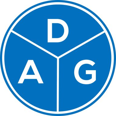 DAG harf logosu tasarımı. DAG başharflerinin baş harfleri logo konsepti. Beyaz arkaplanda DAG harf tasarımı.