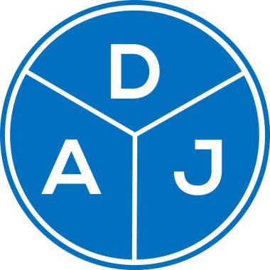 DAJ harf logosu tasarımı. DAJ başharflerinin baş harfleri logo konsepti. Beyaz arkaplanda DAJ harf tasarımı.