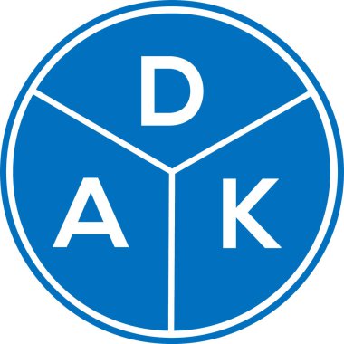 DAK mektup logosu tasarımı. DAK başharflerinin baş harfleri logo konsepti. DAK harf tasarımı beyaz arkaplan.