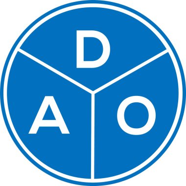 DAO harf logosu tasarımı. DAO başharflerinin baş harfleri logo konsepti. Beyaz arkaplanda DAO harf tasarımı.