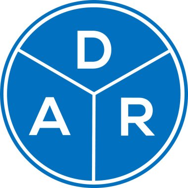 DAR harf logosu tasarımı. DAR monogram harflerin baş harfleri logo kavramı. Beyaz arkaplanda DAR harf tasarımı.