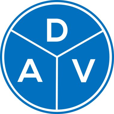 DAV harf logosu tasarımı. DAV başharflerinin baş harfleri logo konsepti. Beyaz arkaplanda DAV harf tasarımı.