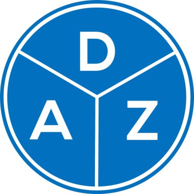 DAZ harf logosu tasarımı. DAZ başharflerinin baş harfleri logo konsepti. Beyaz arkaplanda DAZ harf tasarımı.
