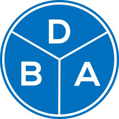 DBA mektup logosu tasarımı. DBA başharflerinin baş harfleri logo konsepti. Beyaz arkaplanda DBA harf tasarımı.