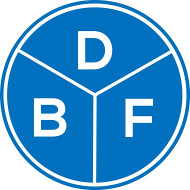 DBF mektup logosu tasarımı. DBF monogram harflerin baş harfleri logo kavramı. Beyaz arkaplanda DBF harf tasarımı.