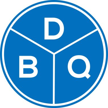 DBQ harf logosu tasarımı. DBQ başharflerinin baş harfleri logo konsepti. Beyaz arkaplanda DBQ harf tasarımı.