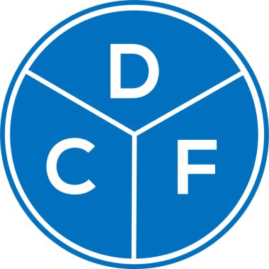 DCF mektup logosu tasarımı. DCF monogram harflerin baş harfleri logo kavramı. Beyaz arkaplanda DCF harf tasarımı.